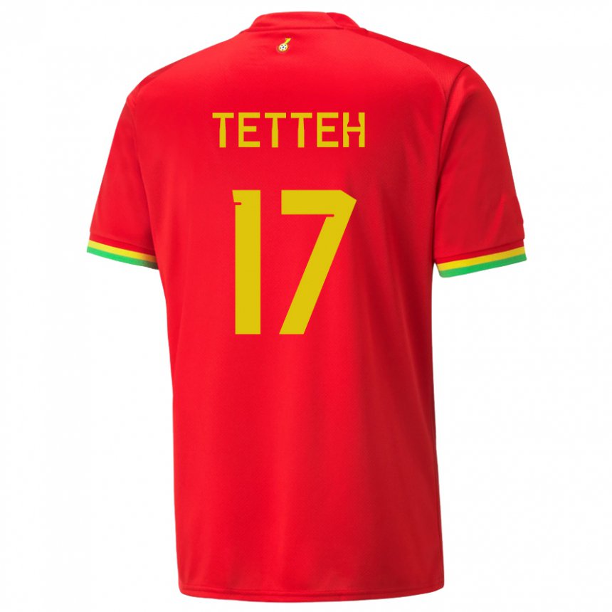 Kinder Ghanaische Benjamin Tetteh #17 Rot Auswärtstrikot Trikot 22-24 T-shirt