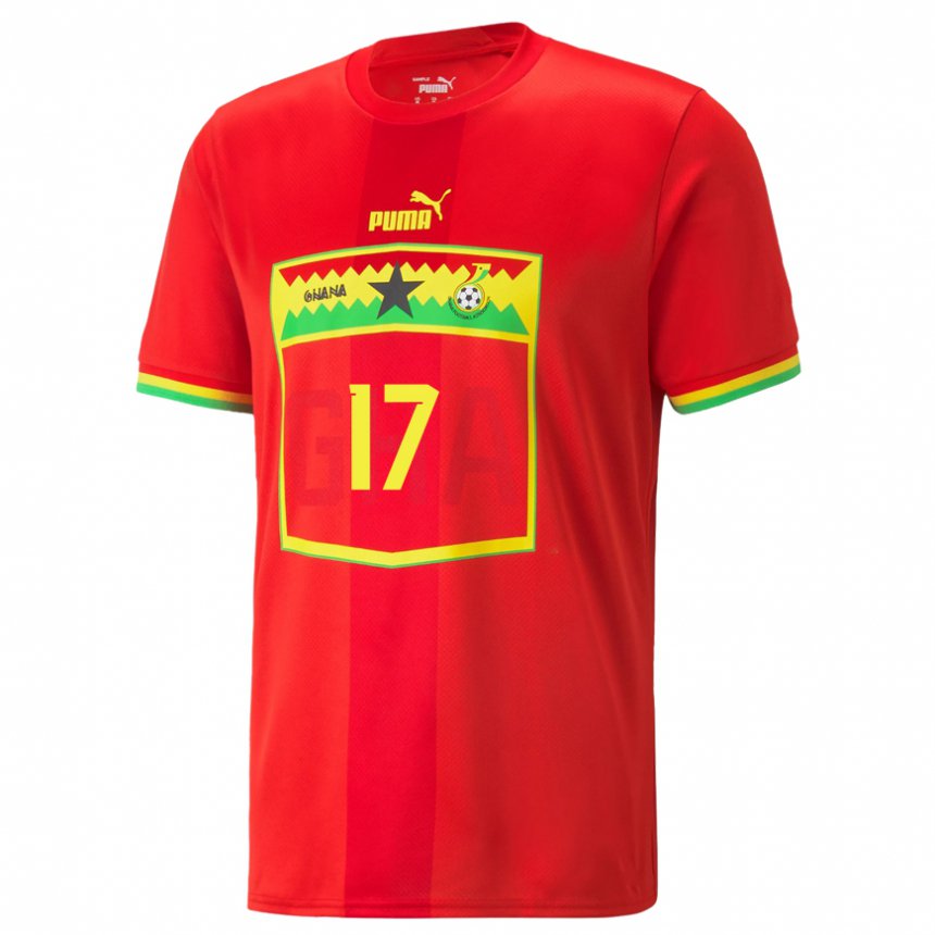 Kinder Ghanaische Benjamin Tetteh #17 Rot Auswärtstrikot Trikot 22-24 T-shirt