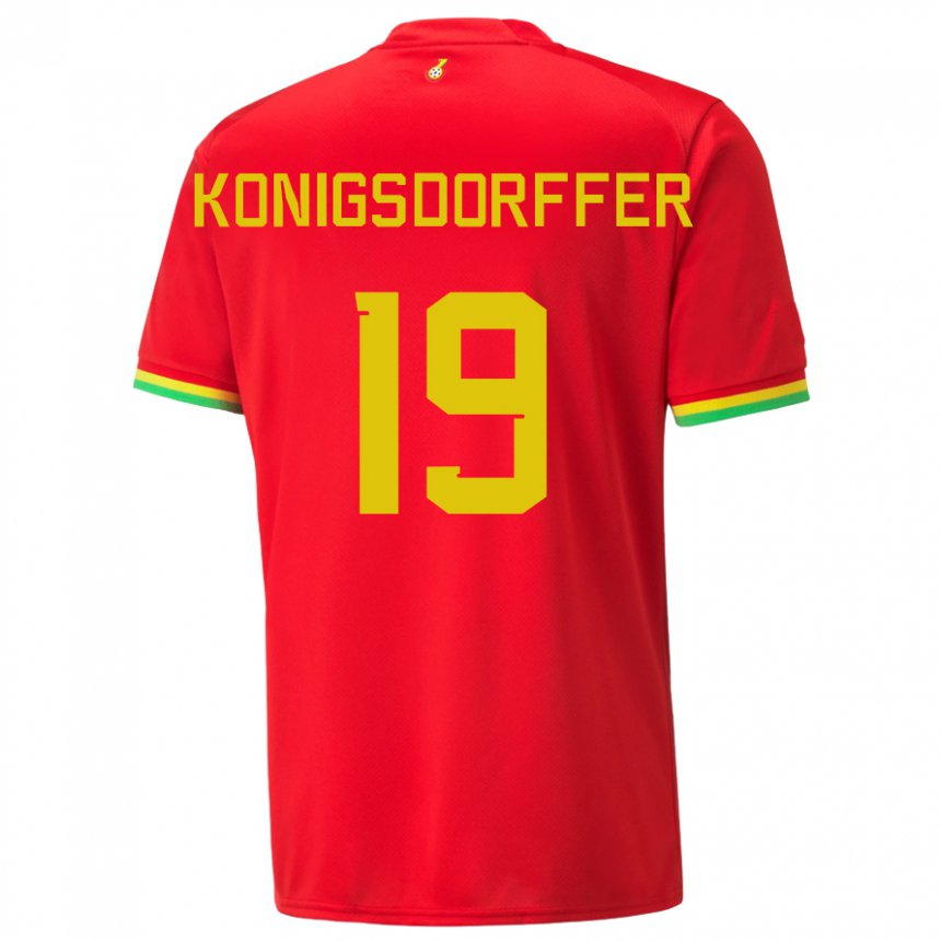 Kinder Ghanaische Ransford-yeboah Konigsdorffer #19 Rot Auswärtstrikot Trikot 22-24 T-shirt