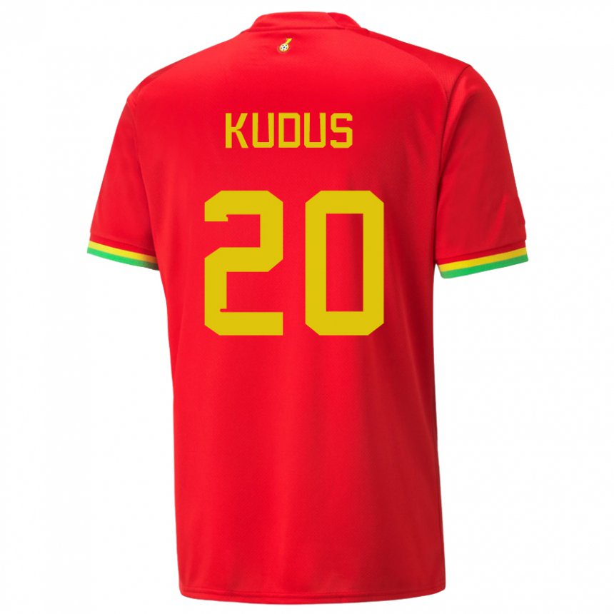 Kinder Ghanaische Mohammed Kudus #20 Rot Auswärtstrikot Trikot 22-24 T-shirt