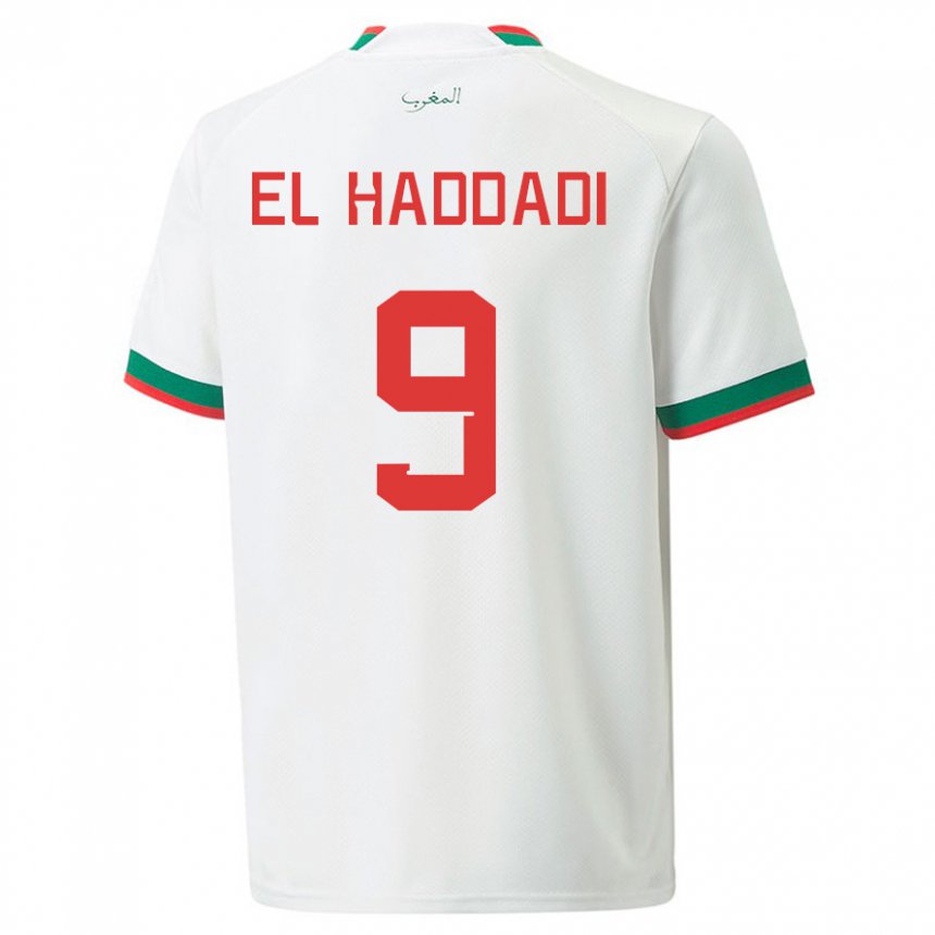 Kinder Marokkanische Munir El Haddadi #9 Weiß Auswärtstrikot Trikot 22-24 T-shirt