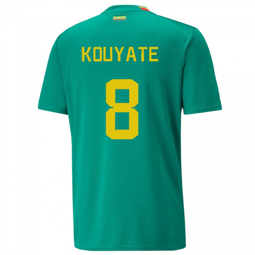 Kinder Senegalesische Cheikhou Kouyate #8 Grün Auswärtstrikot Trikot 22-24 T-shirt