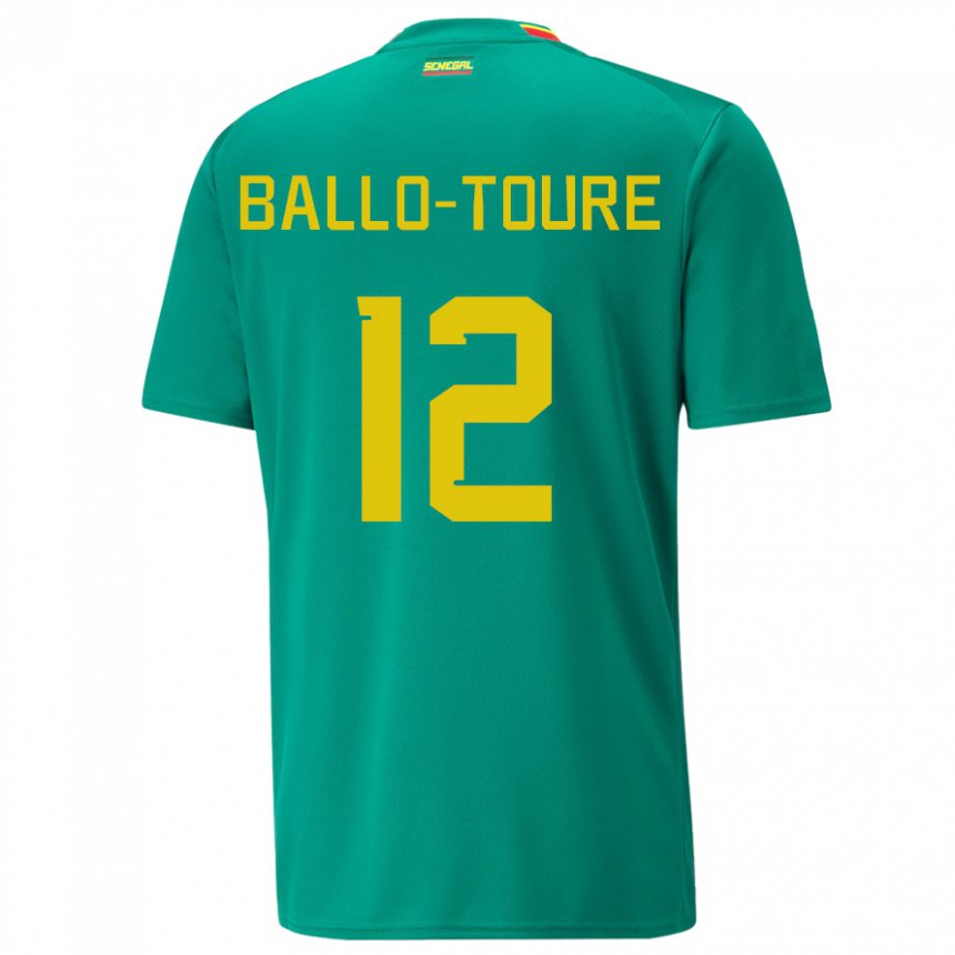 Kinder Senegalesische Fode Ballo-toure #12 Grün Auswärtstrikot Trikot 22-24 T-shirt