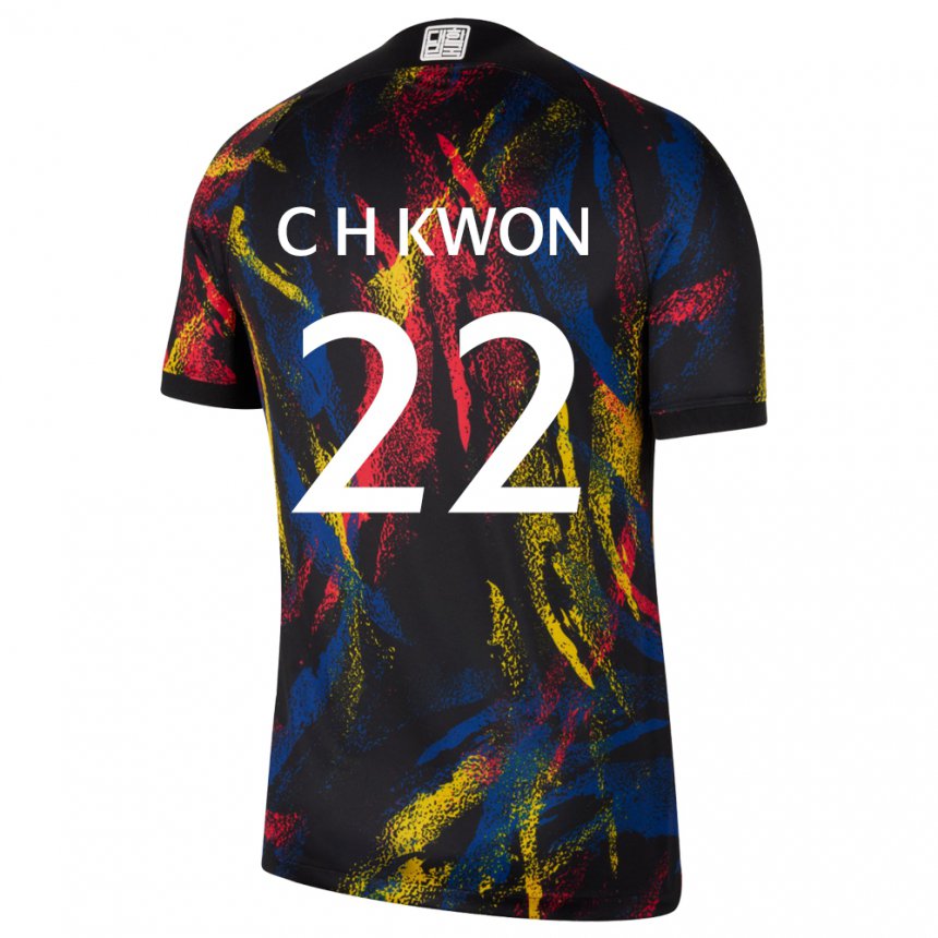 Kinder Südkoreanische Chang-hoon Kwon #22 Mehrfarbig Auswärtstrikot Trikot 22-24 T-shirt