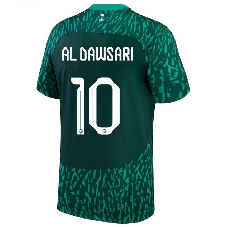 Kinder Saudi-arabische Salem Al Dawsari #10 Dunkelgrün Auswärtstrikot Trikot 22-24 T-shirt