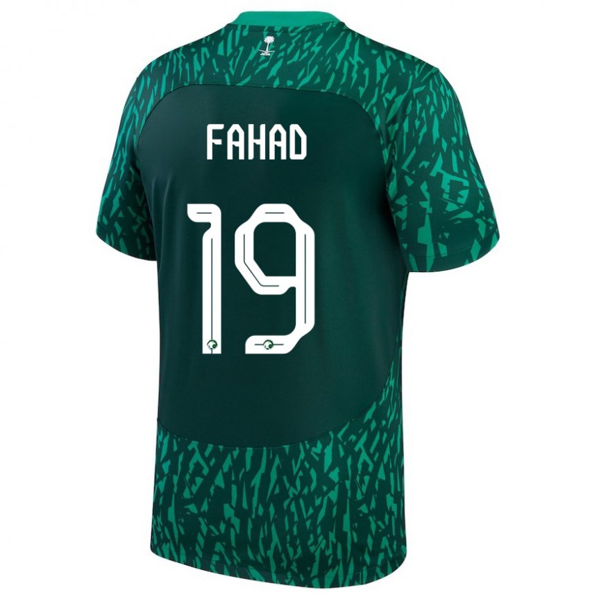 Kinder Saudi-arabische Fahad Al Muwallad #19 Dunkelgrün Auswärtstrikot Trikot 22-24 T-shirt