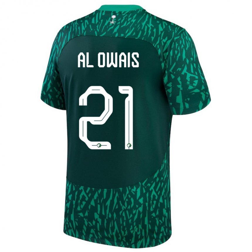 Kinder Saudi-arabische Mohammed Al Owais #21 Dunkelgrün Auswärtstrikot Trikot 22-24 T-shirt