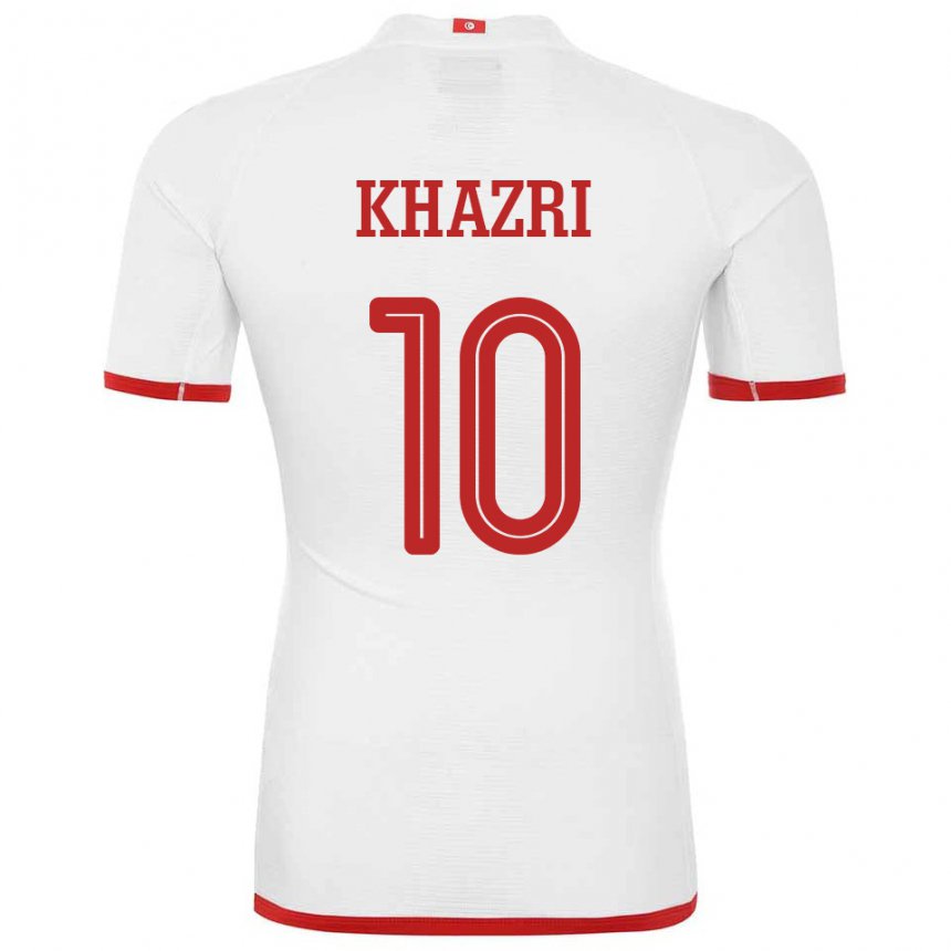 Kinder Tunesische Wahbi Khazri #10 Weiß Auswärtstrikot Trikot 22-24 T-shirt