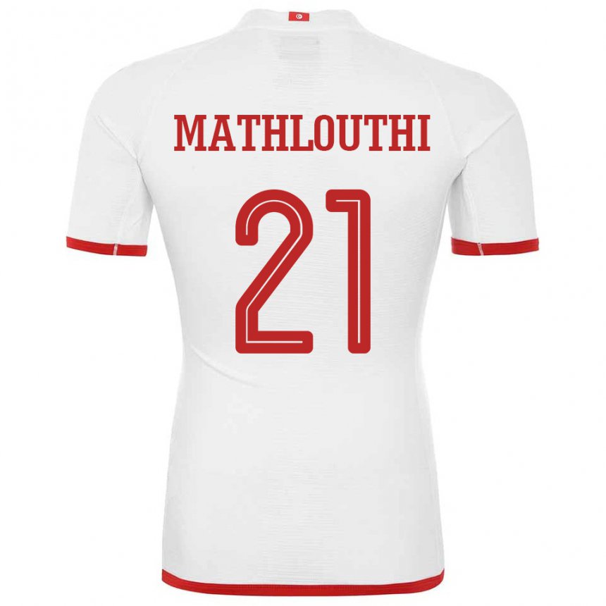 Kinder Tunesische Hamza Mathlouthi #21 Weiß Auswärtstrikot Trikot 22-24 T-shirt