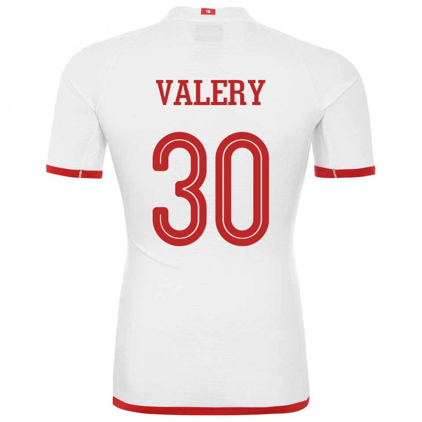 Kinder Tunesische Yann Valery #30 Weiß Auswärtstrikot Trikot 22-24 T-shirt