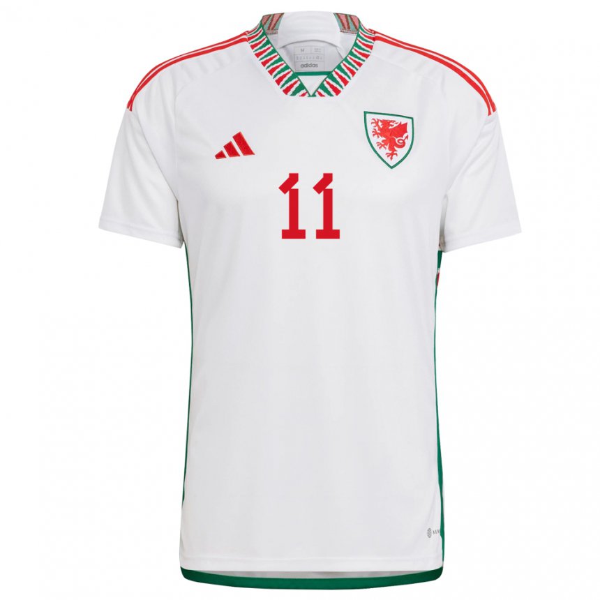 Kinder Walisische Gareth Bale #11 Weiß Auswärtstrikot Trikot 22-24 T-shirt