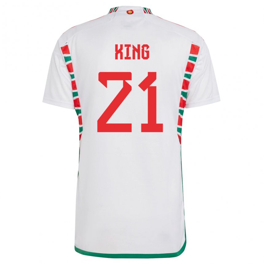 Kinder Walisische Tom King #21 Weiß Auswärtstrikot Trikot 22-24 T-shirt