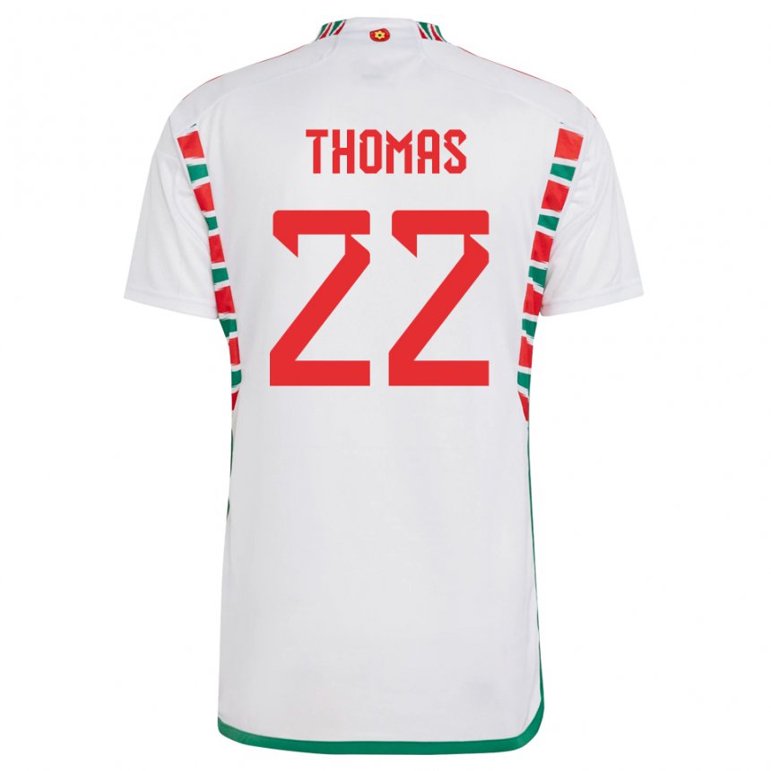 Kinder Walisische Sorba Thomas #22 Weiß Auswärtstrikot Trikot 22-24 T-shirt