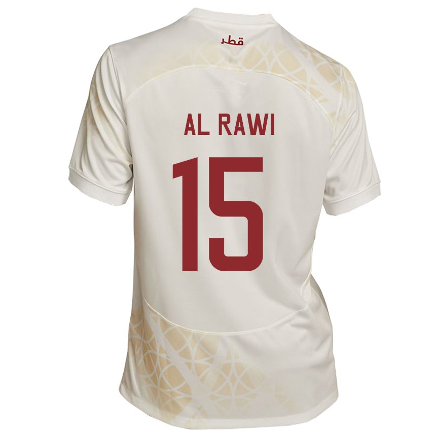 Kinder Katarische Bassam Al Rawi #15 Goldbeige Auswärtstrikot Trikot 22-24 T-shirt