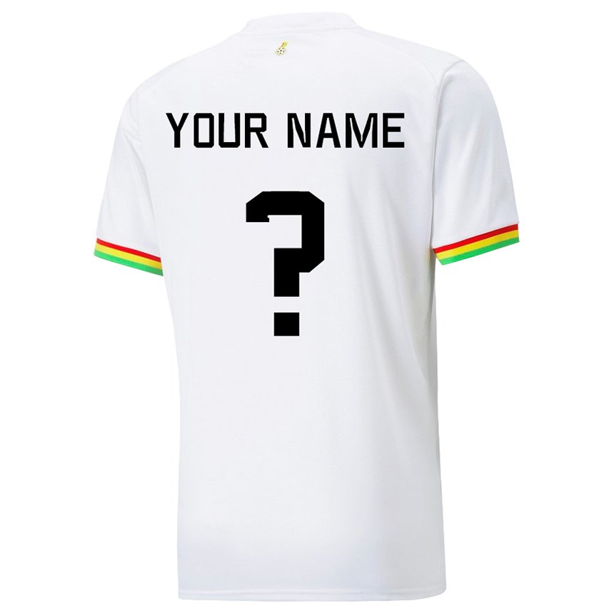 Herren Ghanaische Ihren Namen #0 Weiß Heimtrikot Trikot 22-24 T-shirt