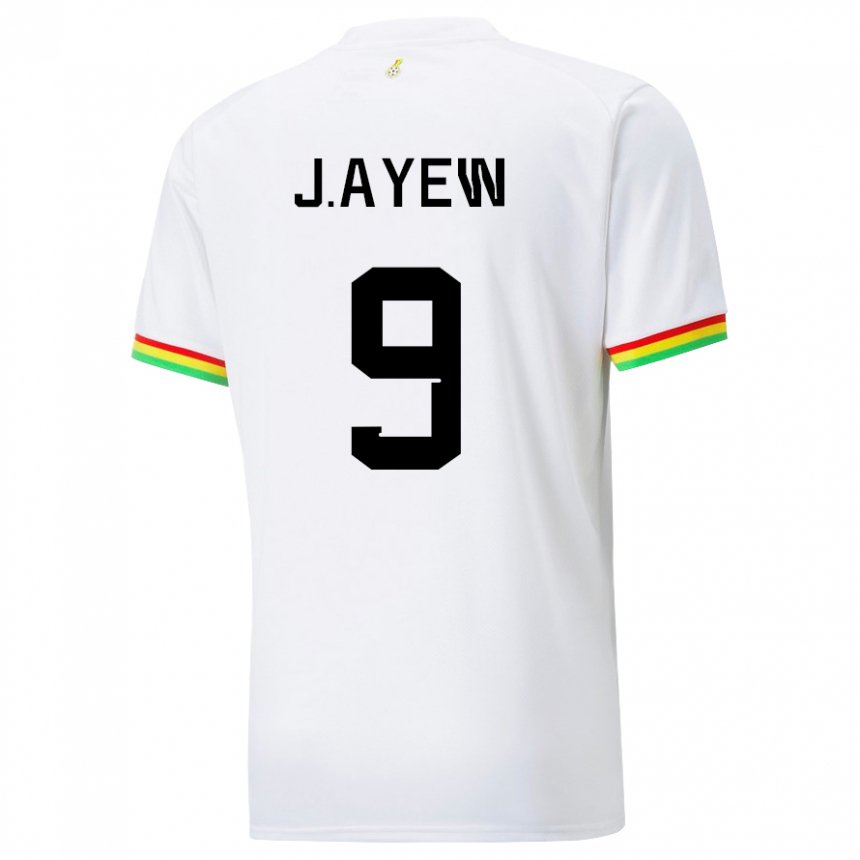 Herren Ghanaische Jordan Ayew #9 Weiß Heimtrikot Trikot 22-24 T-shirt