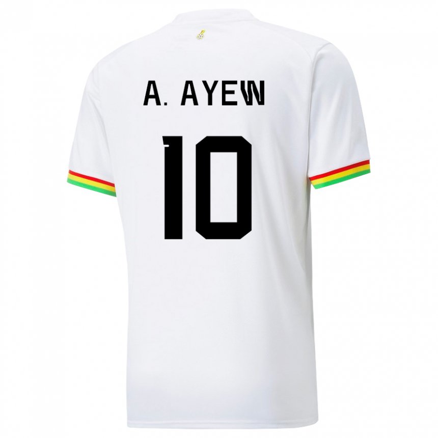 Herren Ghanaische Andre Ayew #10 Weiß Heimtrikot Trikot 22-24 T-shirt