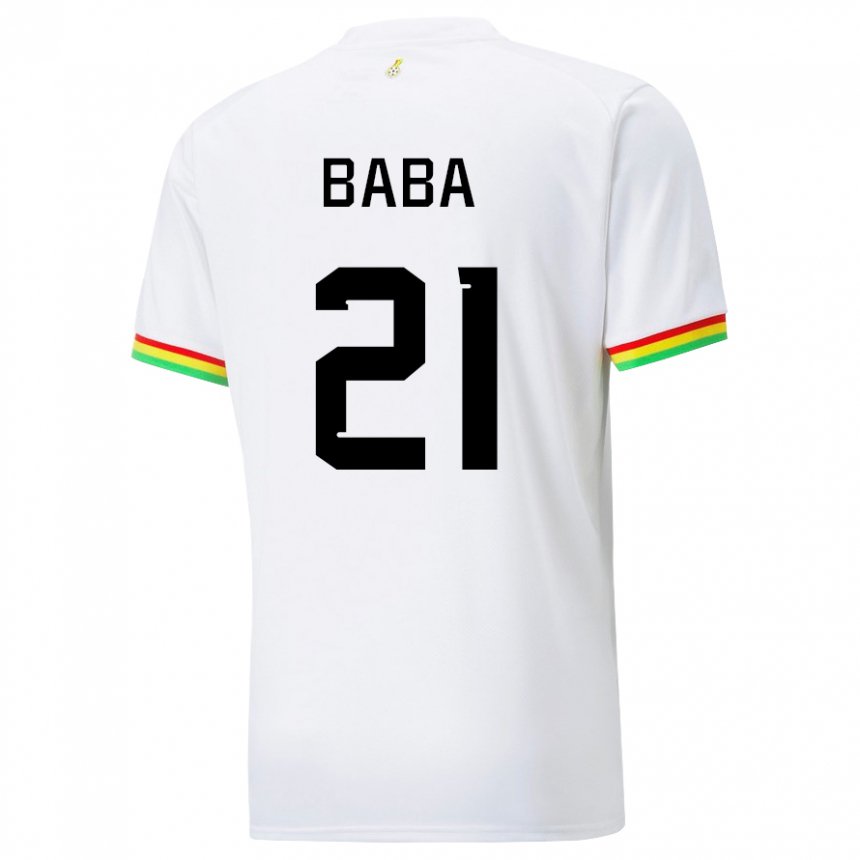 Herren Ghanaische Iddrisu Baba #21 Weiß Heimtrikot Trikot 22-24 T-shirt