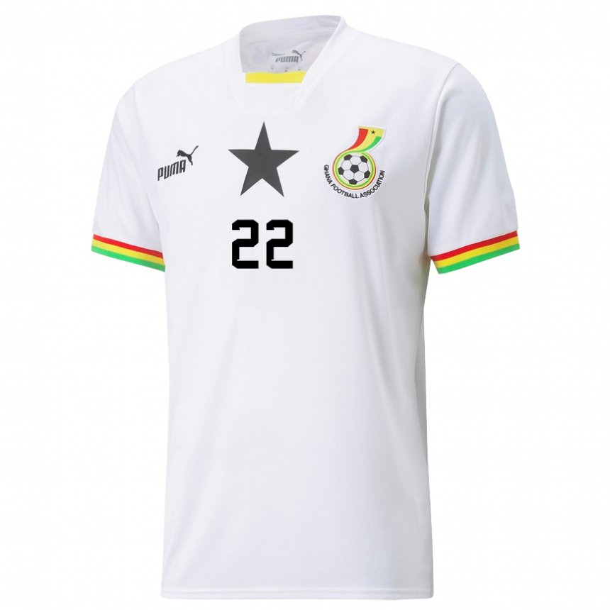 Herren Ghanaische Kamaldeen Sulemana #22 Weiß Heimtrikot Trikot 22-24 T-shirt