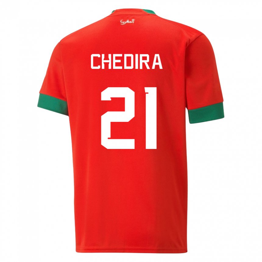 Herren Marokkanische Walid Chedira #21 Rot Heimtrikot Trikot 22-24 T-shirt