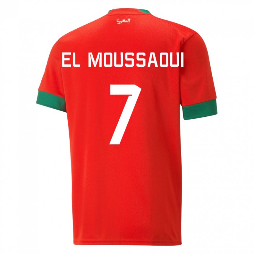 Herren Marokkanische Hamza El Moussaoui #7 Rot Heimtrikot Trikot 22-24 T-shirt