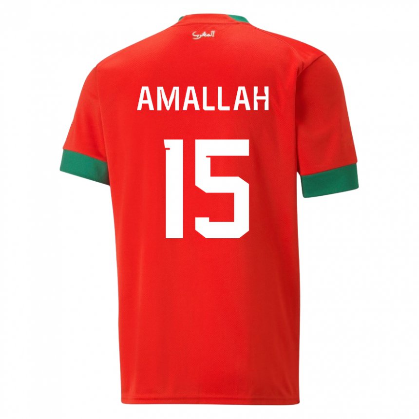 Herren Marokkanische Selim Amallah #15 Rot Heimtrikot Trikot 22-24 T-shirt