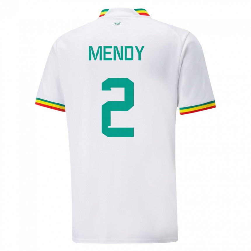 Herren Senegalesische Formose Mendy #2 Weiß Heimtrikot Trikot 22-24 T-shirt