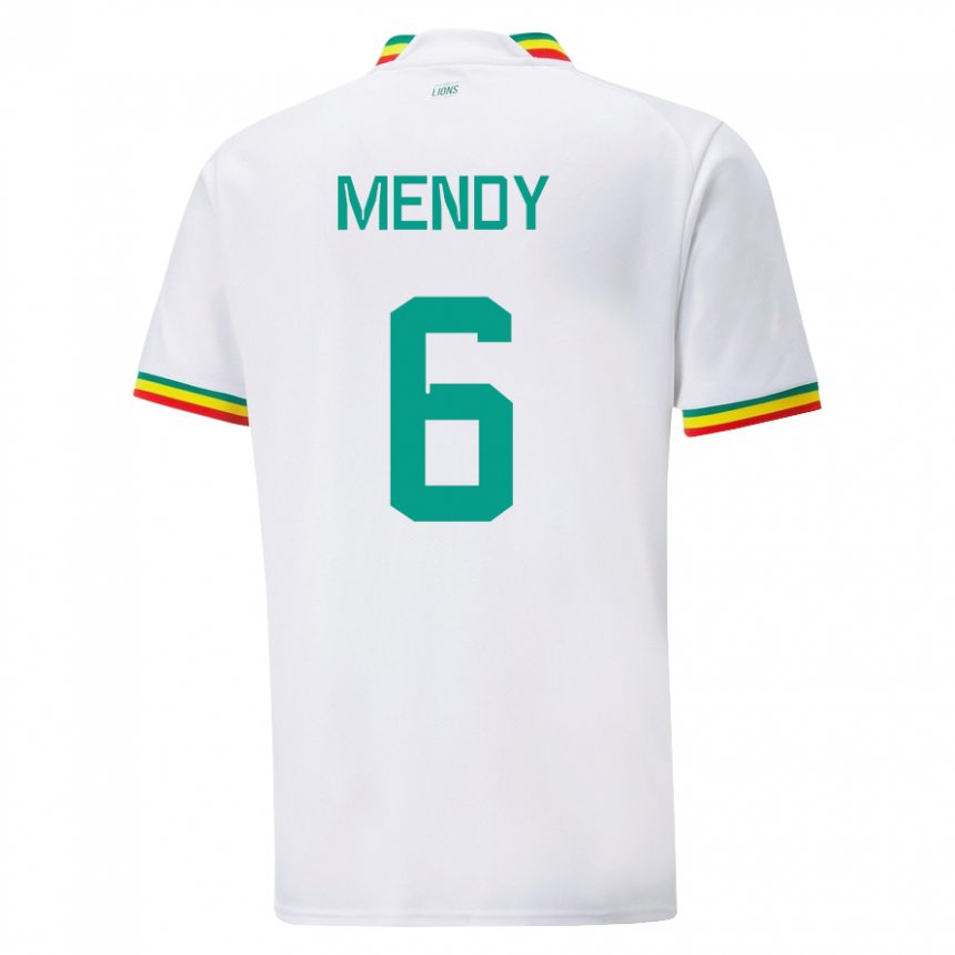 Herren Senegalesische Nampalys Mendy #6 Weiß Heimtrikot Trikot 22-24 T-shirt