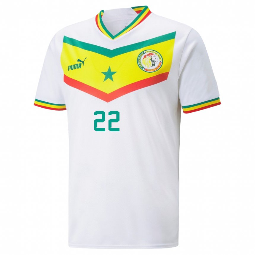 Herren Senegalesische Abdou Diallo #22 Weiß Heimtrikot Trikot 22-24 T-shirt