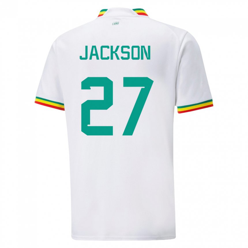 Herren Senegalesische Nicolas Jackson #27 Weiß Heimtrikot Trikot 22-24 T-shirt