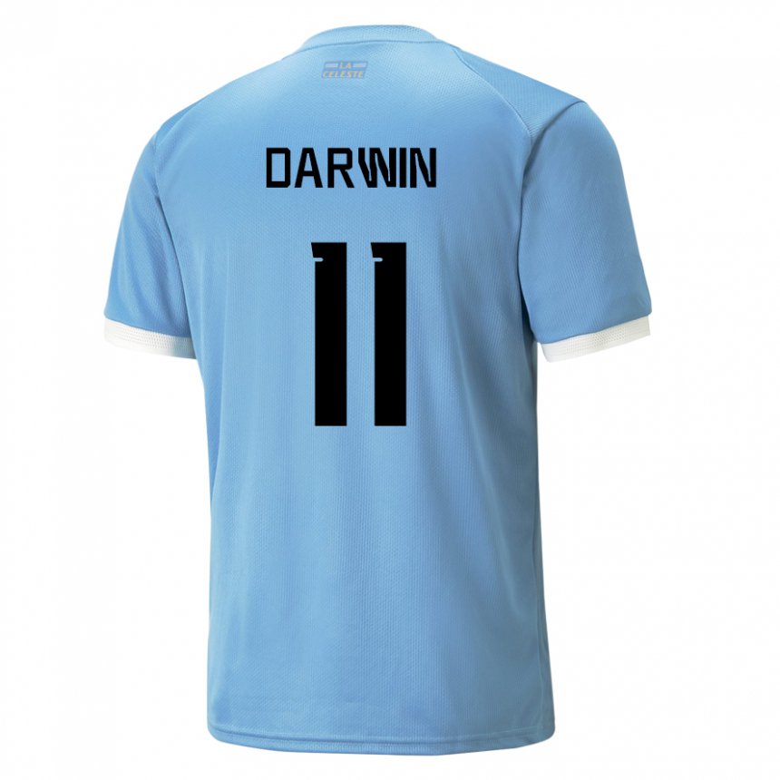 Herren Uruguayische Darwin Nunez #11 Blau Heimtrikot Trikot 22-24 T-shirt