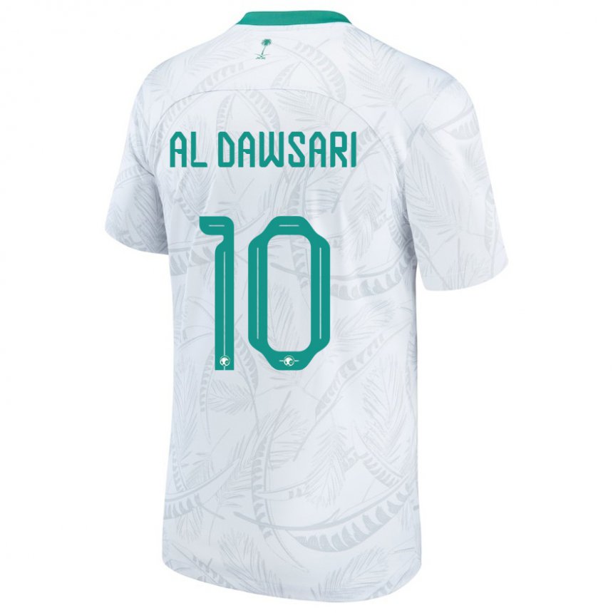 Herren Saudi-arabische Salem Al Dawsari #10 Weiß Heimtrikot Trikot 22-24 T-shirt