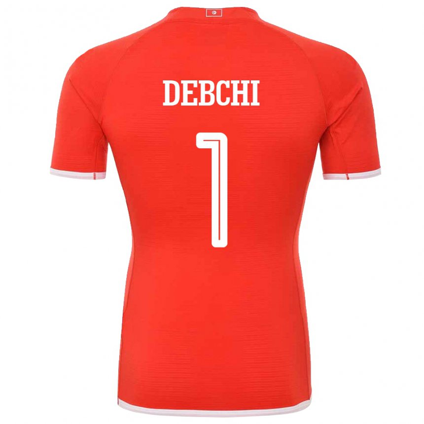 Herren Tunesische Mohamed Sedki Debchi #1 Rot Heimtrikot Trikot 22-24 T-shirt