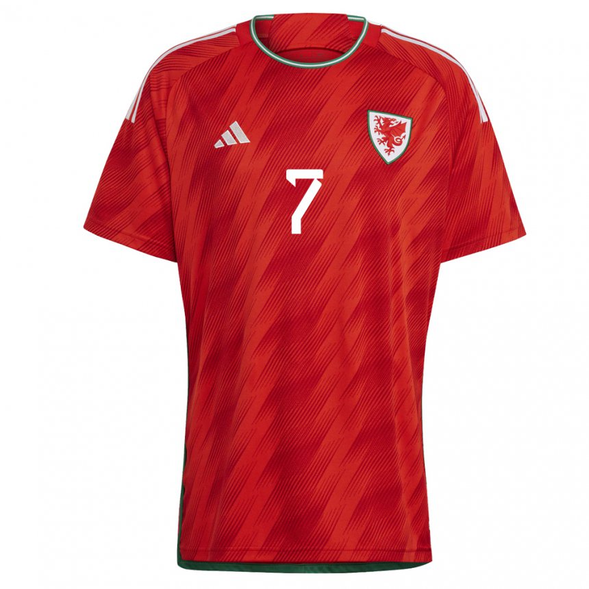 Herren Walisische Joe Allen #7 Rot Heimtrikot Trikot 22-24 T-shirt