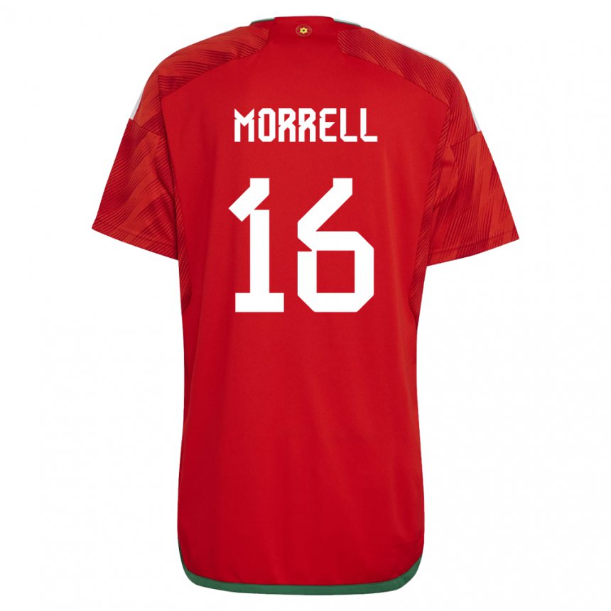 Herren Walisische Joe Morrell #16 Rot Heimtrikot Trikot 22-24 T-shirt