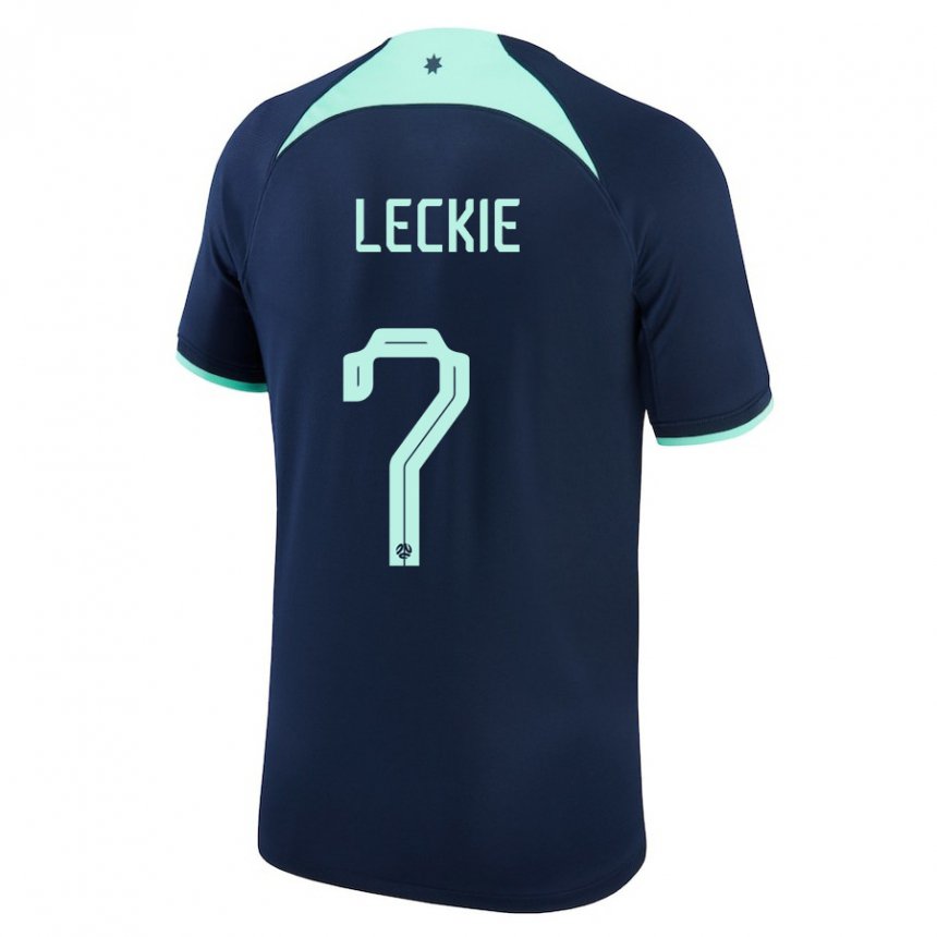 Herren Australische Mathew Leckie #7 Dunkelblau Auswärtstrikot Trikot 22-24 T-shirt