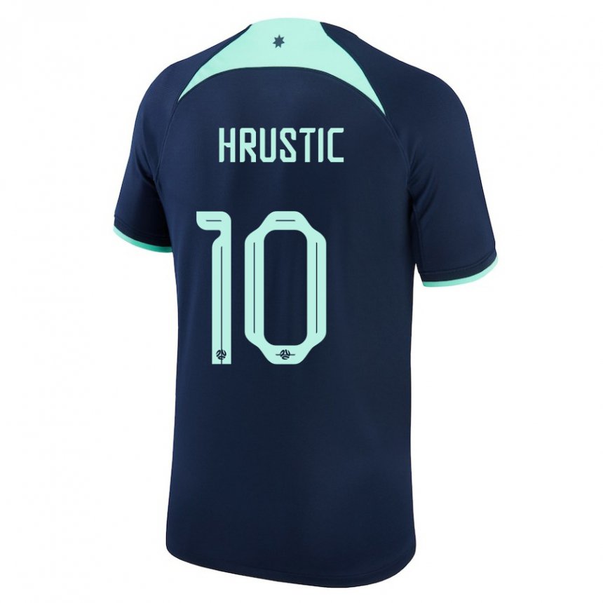 Herren Australische Ajdin Hrustic #10 Dunkelblau Auswärtstrikot Trikot 22-24 T-shirt