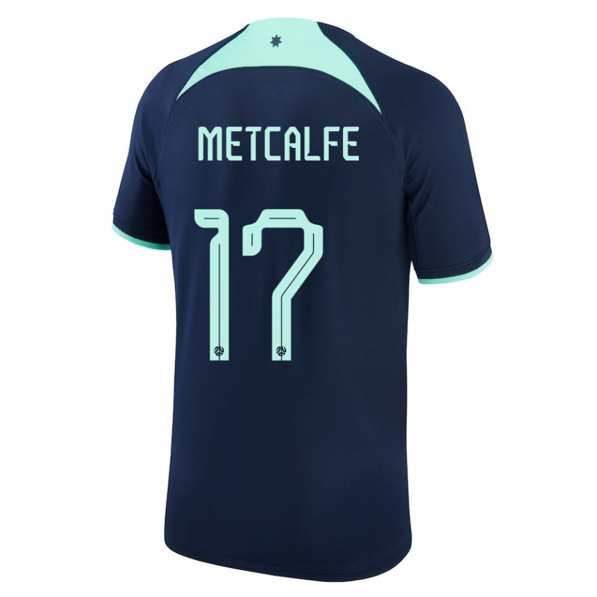 Herren Australische Connor Metcalfe #17 Dunkelblau Auswärtstrikot Trikot 22-24 T-shirt