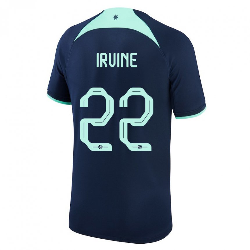 Herren Australische Jackson Irvine #22 Dunkelblau Auswärtstrikot Trikot 22-24 T-shirt