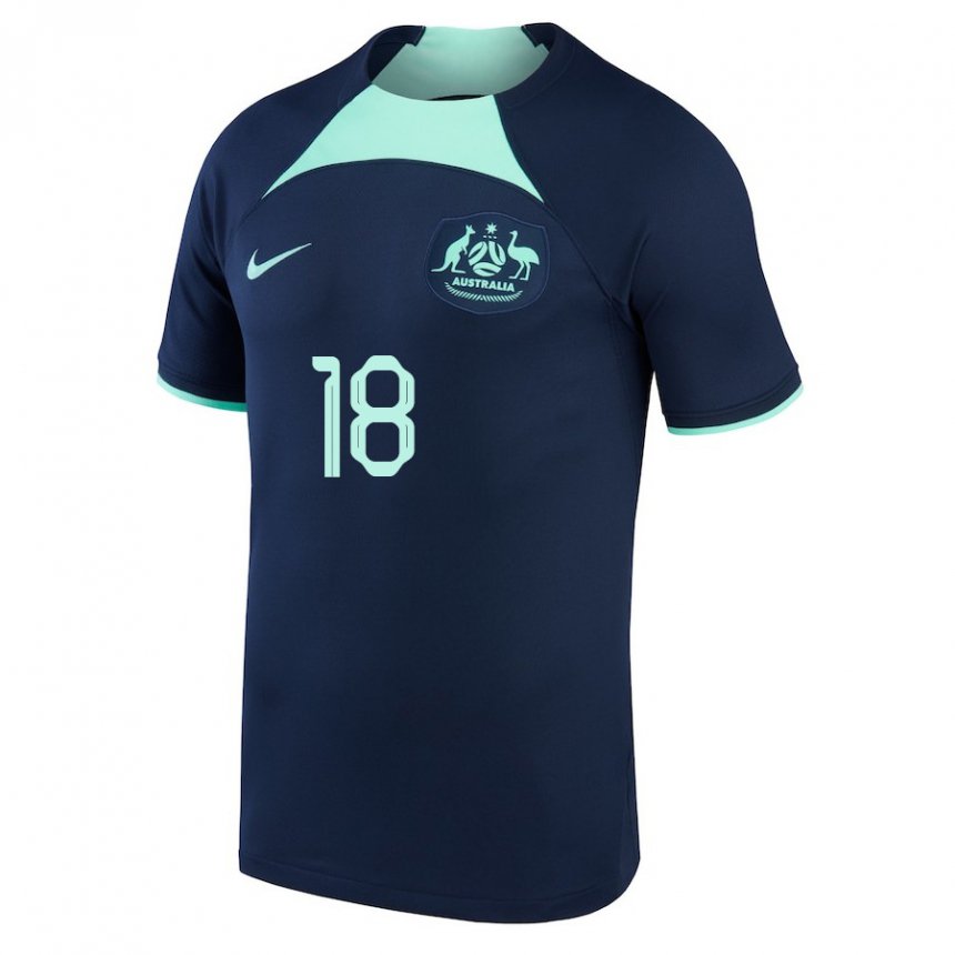 Herren Australische Danny Vukovic #18 Dunkelblau Auswärtstrikot Trikot 22-24 T-shirt