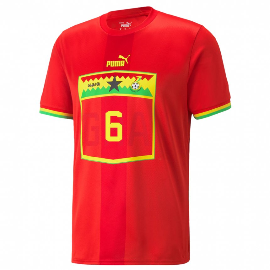 Herren Ghanaische Elisha Owusu #6 Rot Auswärtstrikot Trikot 22-24 T-shirt