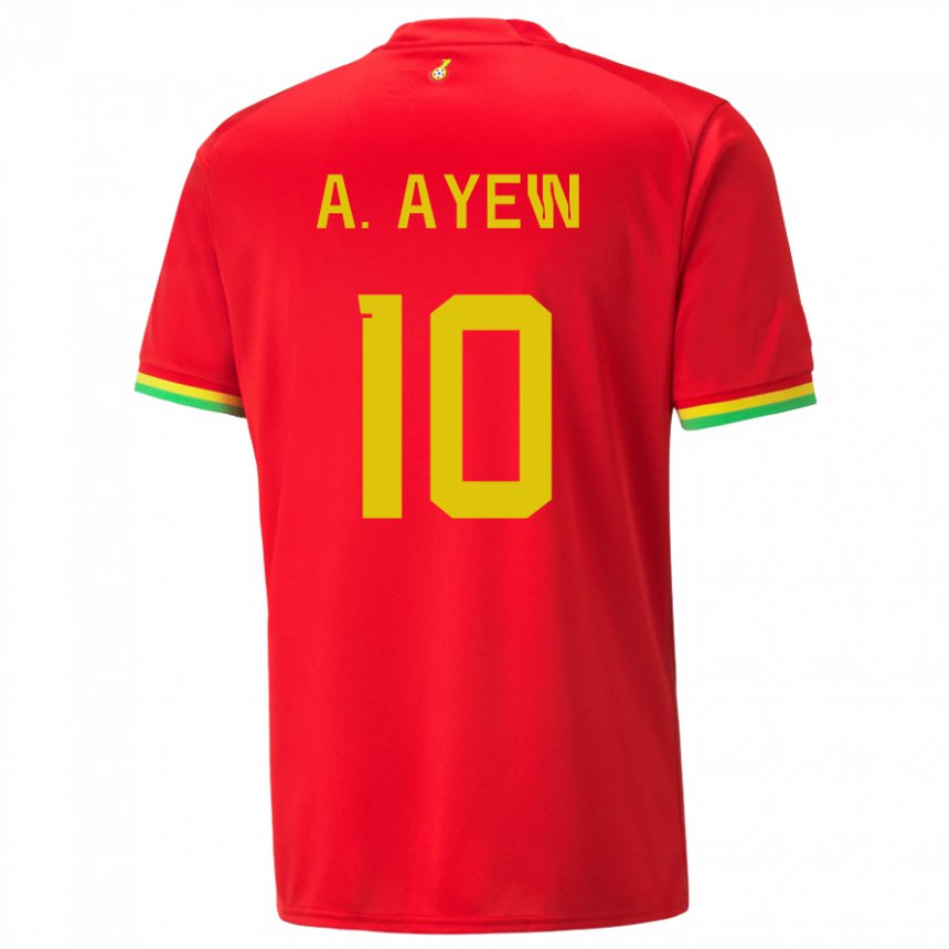 Herren Ghanaische Andre Ayew #10 Rot Auswärtstrikot Trikot 22-24 T-shirt