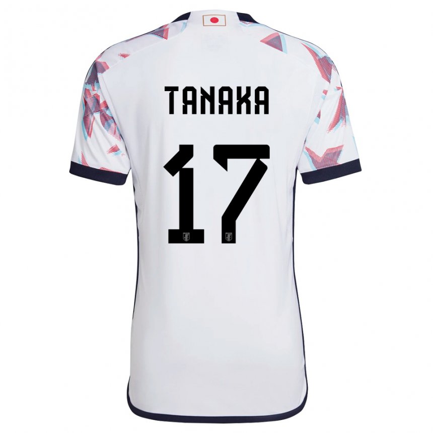Herren Japanische Ao Tanaka #17 Weiß Auswärtstrikot Trikot 22-24 T-shirt