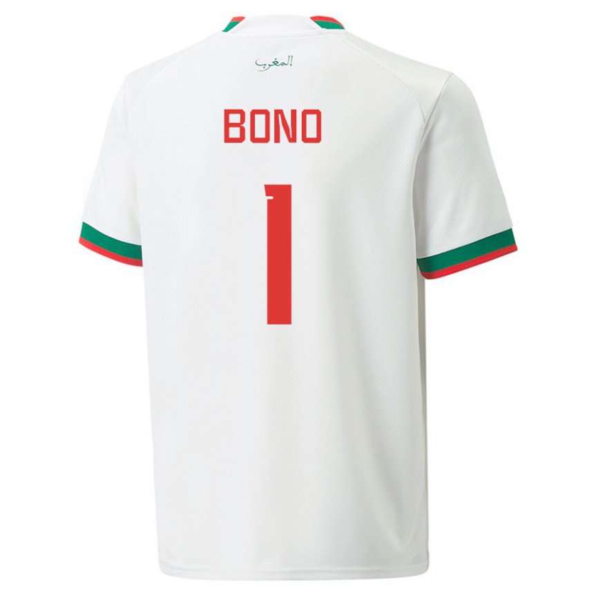 Herren Marokkanische Bono #1 Weiß Auswärtstrikot Trikot 22-24 T-shirt