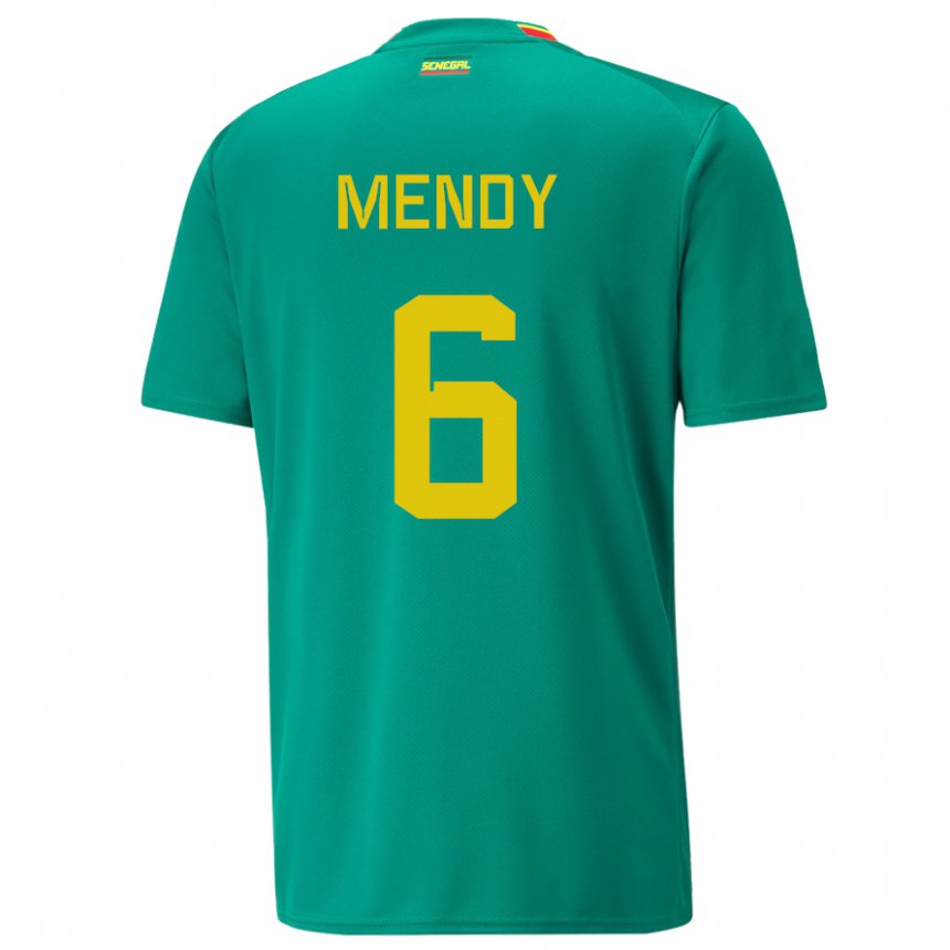 Herren Senegalesische Nampalys Mendy #6 Grün Auswärtstrikot Trikot 22-24 T-shirt