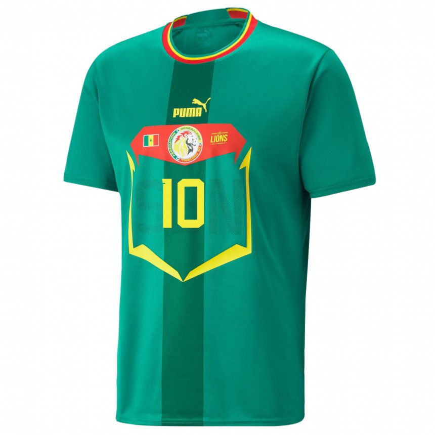 Herren Senegalesische Sadio Mane #10 Grün Auswärtstrikot Trikot 22-24 T-shirt