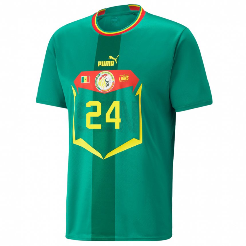 Herren Senegalesische Moustapha Name #24 Grün Auswärtstrikot Trikot 22-24 T-shirt