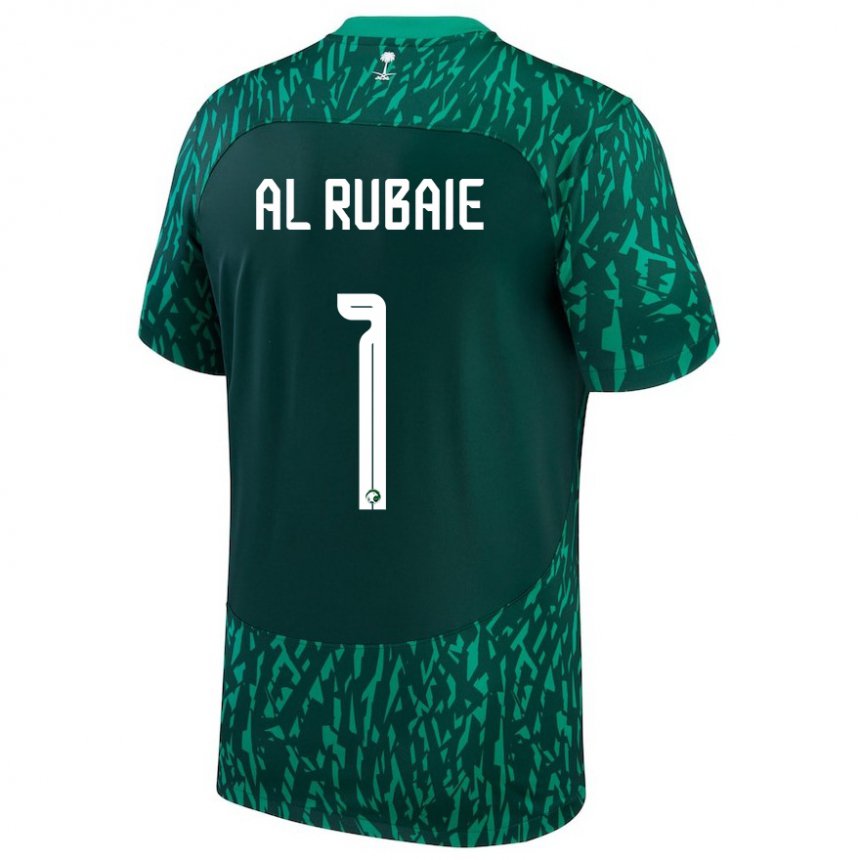 Herren Saudi-arabische Mohammed Al Rubaie #1 Dunkelgrün Auswärtstrikot Trikot 22-24 T-shirt