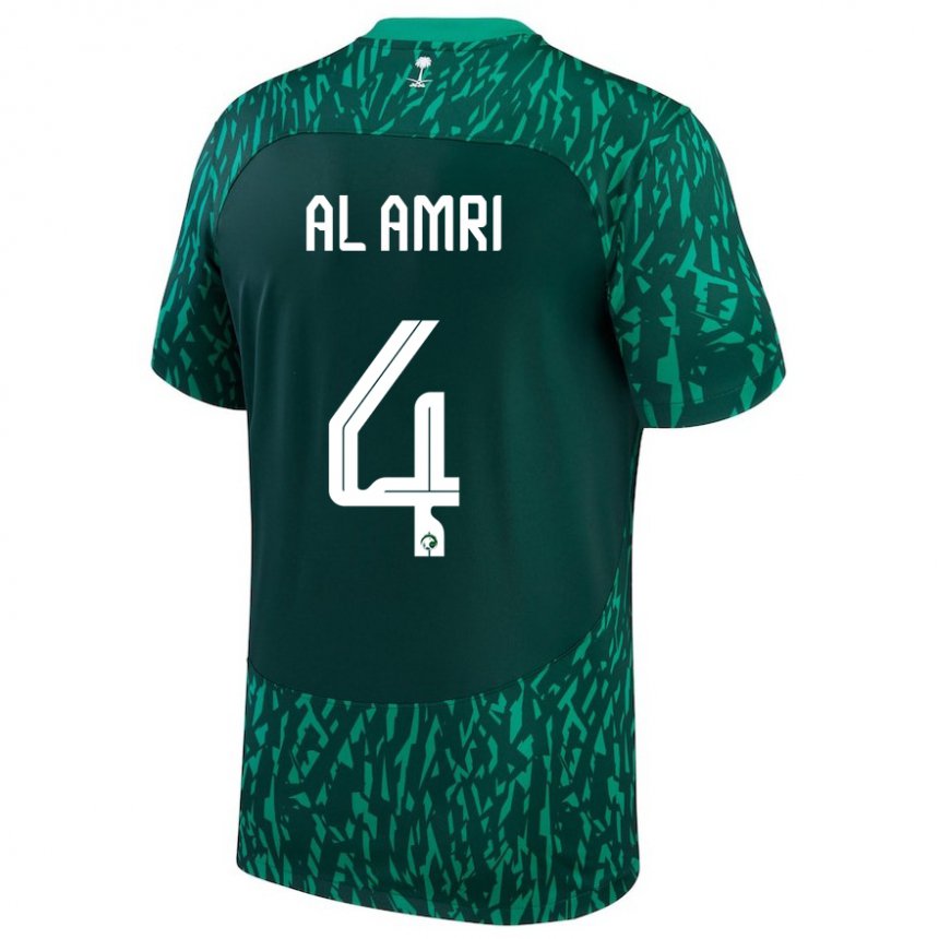 Herren Saudi-arabische Abdulelah Al Amri #4 Dunkelgrün Auswärtstrikot Trikot 22-24 T-shirt