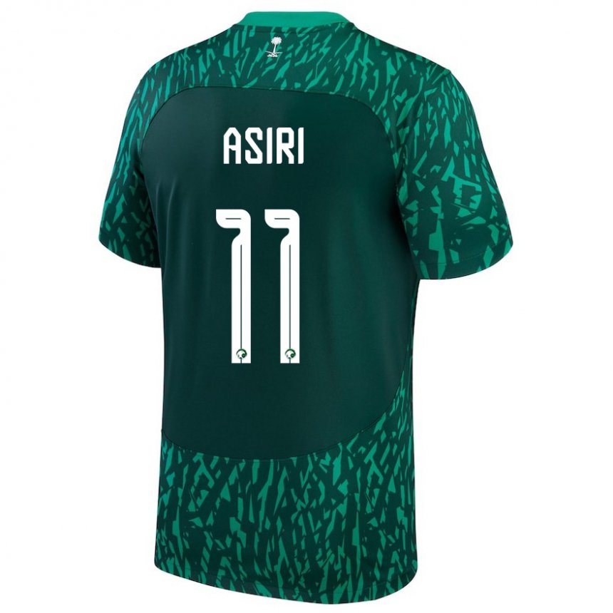 Herren Saudi-arabische Haitham Asiri #11 Dunkelgrün Auswärtstrikot Trikot 22-24 T-shirt